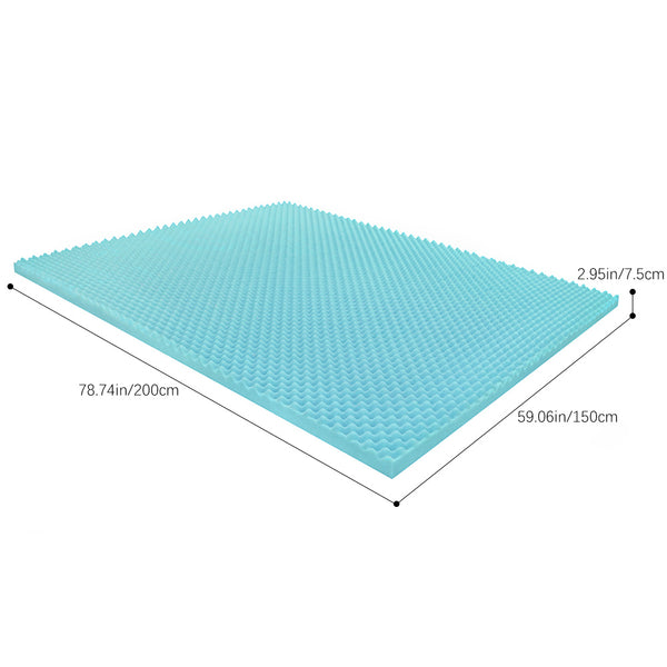 Skin-friendly and Breathable Slow-rebound Memory Foam Mattress, Home Bedroom Egg Crate Pattern Foam Mattress, Soft Mattress for Student Dormitories, Comfortable Pressure-relieving Deep Sleep Mattress, Blue