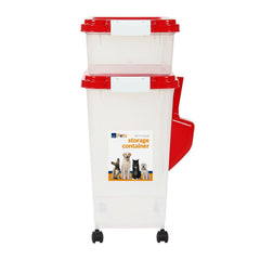 2-Piece Stackable Pet Food Container Set – Airtight 13L & 37.5L Dry Food Bins with Scoop & Casters | BPA-Free Storage for Dog & Cat Treats