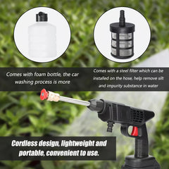Cordless Portable Pressure Washer with 2 Batteries, 3000PSI Cordless Power Washer, 24V Battery Jet Wash for Car Garden Home Patio Driveways, 5.03meter Hose Included