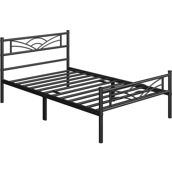 Costoffs Metal-Framed Bed, Metal-Framed Bed Base with Storage, Metal Platform Bed Frame with Headboard and Metal Bed Slats, Easy Assembly Bed, Single/Double/ Size Metal Bed Frame, Bed Foundation