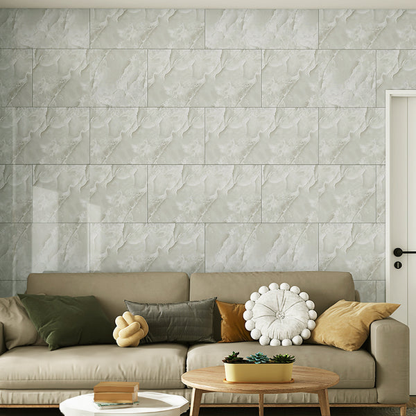 10pcs Imitation Marble Wall Tile Sticker for Toilet, Bathroom, Kitchen, Oil-Proof Waterproof Decorative Bathroom Stick on Wall Panels, Peel and Stick Wall Tiles for Kitchen, 30*60cm