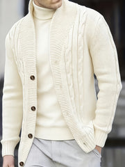 Temujin OBM Men's Fashion New Twist Solid Color Knit Long Sleeve Pullover Sweater