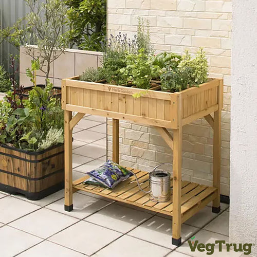 Vegtrug Cedar Wood 80Cm 8 Pocket Herb Garden Planter