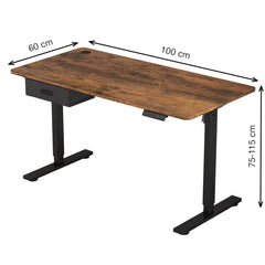 Electric Standing Desk, Sit Stand Table, Height Adjustable Electric Standing Computer Desk with USB Charging Port and Desk Drawer for Home Office