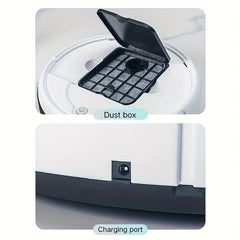 3-in-1 Robot Vacuum Cleaner | 4, 000 Pa Powerful Suction, Up to 90mins Runtime, Low Noise, Suitable for Hard Floors, Flatmarble Tiles, and Wood Floors | USB Charging, Hair Anti-Tangling, Blow and Suction Integrated, Crash Protection