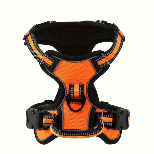 Non-Tension Pet Carrier with 2 Leash Clips Adjustable Padded Dog Vest Reflective Non-Choking Pet Oxford Vest with Easy to Control Handle for Small Medium And Large Dogs