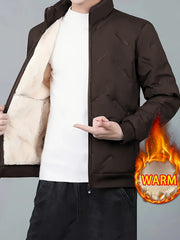 Men's 2pcs Casual Set: Fleece-Lined Thickened Jacket and Pants. Heavyweight Winter Sportswear with Zippered Cardigan Jacket, Fleece-Lined Warm Outerwear, Lamb's Lining. Matching Couple's Outfit for Men and Women. Leak-Proof Top and Pants with Elastic