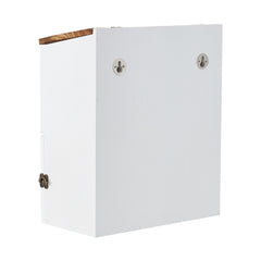 White/Black Two-Tier Wooden Trash Bag Storage Box Trash Bag Holder, Kitchen Plastic Wrap & Bag Organizer with Lid, Large Capacity Hanging Storage Container, Household Storage Accessories