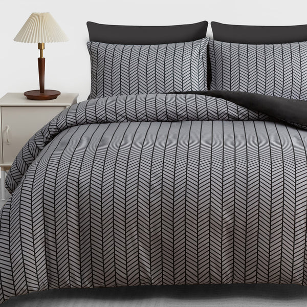 Luxury Reversible Duvet Cover Set with Matching Pillowcases – Single, Double, King & Super King Sizes – Soft Breathable Microfiber Bedding Set UK – Brick Pattern