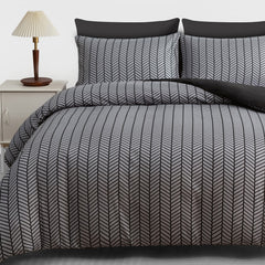 Luxury Reversible Duvet Cover Set with Matching Pillowcases – Single, Double, King & Super King Sizes – Soft Breathable Microfiber Bedding Set UK – Brick Pattern