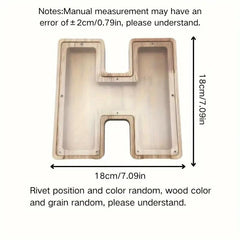 1 unique wooden letter jar - 26 creative A-Z letter storage containers, transparent design, birthday gift idea, home decoration, best friend gift, and functional holiday present.