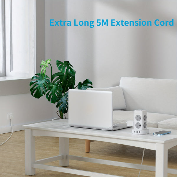 Cube Extension Lead with 8Outlets Power Stirps with 5 M Cable 4 USB