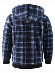 Jacket for Men Heavyweight Fleece Hoodies Thick Sherpa Lined Flannel Plaid Shirt Jacket