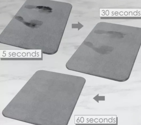 Grey,Quick Dry Diatomite Bath Mat - Clean Slate (Marble)