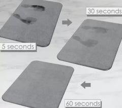 Grey,Quick Dry Diatomite Bath Mat - Clean Slate (Marble)