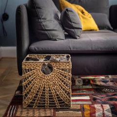 Basket, Natural Hyacinth/Seagrass | 81.28x83.82x81.28 cm, Modern Rattan Style