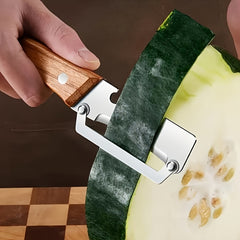 3pcs Heavy-Duty Stainless Steel Peeler with Wooden Handle & Straight Blade - Suitable for Sugarcane, Fruits, Vegetables, for, Commercial Use, Durable Peeling for, Parties, Picnic - Easy Peel Design