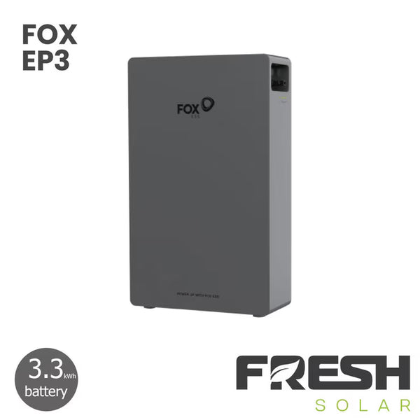 Fresh Solar 3.3Kw Fox Battery Solar PV System, Choose from 6-18 Panels - Fully Installed