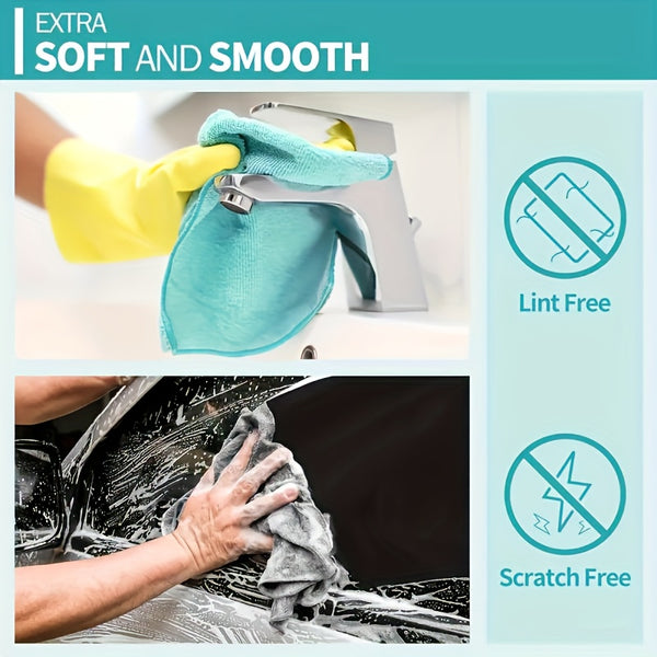 Microfiber Cleaning Cloth Pack - Multipurpose Towel for Home & Kitchen Use, Durable & Absorbent, Ideal for Living Room, Bedroom, Bathroom & Furniture, Effortlessly Removes Stains & Grease, Essential Cleaning Supplies Christmas holiday gifts