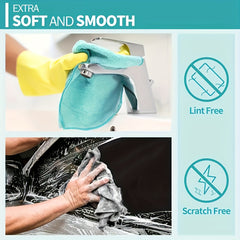 Microfiber Cleaning Cloth Pack - Multipurpose Towel for Home & Kitchen Use, Durable & Absorbent, Ideal for Living Room, Bedroom, Bathroom & Furniture, Effortlessly Removes Stains & Grease, Essential Cleaning Supplies Christmas holiday gifts