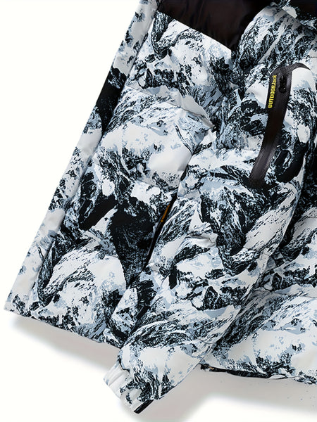 Men's Winter heavy-duty Jacket - Multi-functional design featuring a windproof and warm hooded coat with detachable storm hood, zip sleeve pockets, and adjustable hood cords. Ideal as a casual sports outerwear jacket for winter.perfect for gifting.