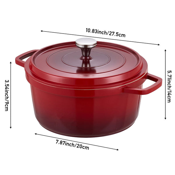 20cm/24cm Enamel Stew Pot, Double-Handled Non-Stick Soup Pot for Instant Noodles and Daily Cooking, Suitable for Gas Stove and Induction Cooker, White/Green/Red