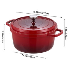 20cm/24cm Enamel Stew Pot, Double-Handled Non-Stick Soup Pot for Instant Noodles and Daily Cooking, Suitable for Gas Stove and Induction Cooker, White/Green/Red