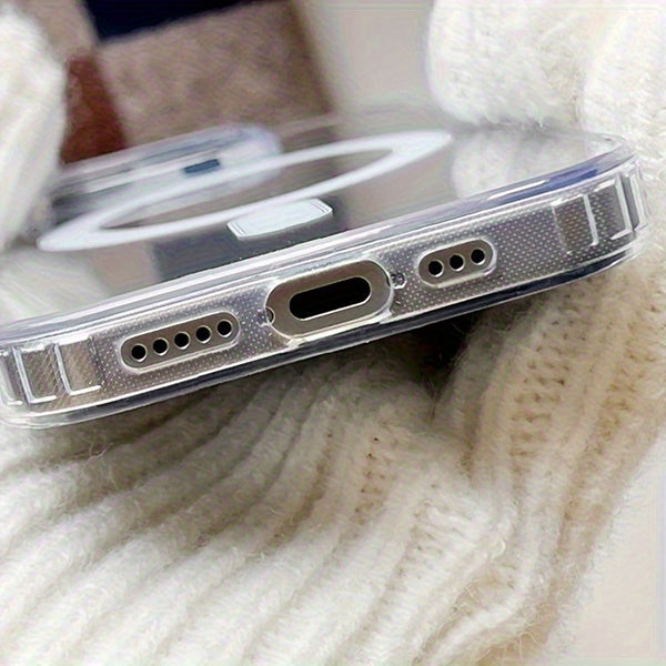High-Definition Clear Magnetic Phone Cover Featuring a Non-Intrusive Screen Protector, Sturdy Back, And Flexible Edges. Designed to Prevent Falls, Compatible with Iphone 11 Through 17 Series, And Supports Mag-Safe!
