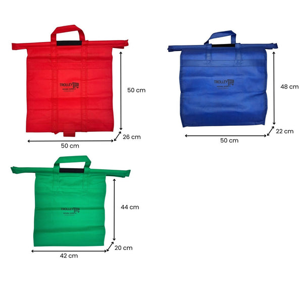 Trolley Bags - Original Cool Series - Reusable Shopping Bags - Pack of 3 Original Vibe Shopping Bags with Cool Bag, Replace Carrier Bags, Heavy Duty Reusable Non-woven Polypropylene Bags & Organiser for Grocery Food Shopping, Washable, Convenient Speeds u