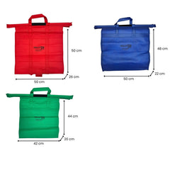 Trolley Bags - Original Cool Series - Reusable Shopping Bags - Pack of 3 Original Vibe Shopping Bags with Cool Bag, Replace Carrier Bags, Heavy Duty Reusable Non-woven Polypropylene Bags & Organiser for Grocery Food Shopping, Washable, Convenient Speeds u