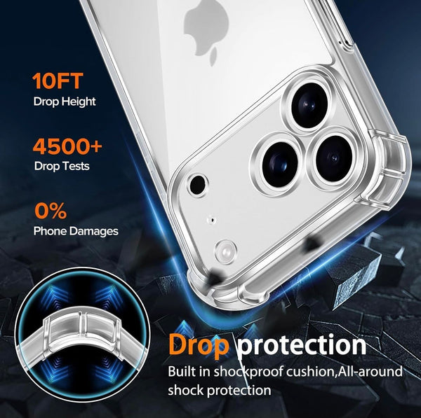 3 Pack IPhone 17 Pro Max 6.9-Inch Slim Case with Camera Lens Full Protection, Ultra-Thin Lightweight Clear Minimalist Protective Phone Cover (Clear)