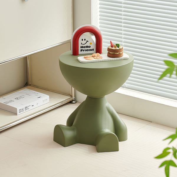 Modern Coffee Table Suitable for Small Spaces - Easy-to-Assemble Plastic Table with Top, Contemporary Bedside Desk for Living Room, Balcony, Office - Low-Maintenance Furniture (No Wood)