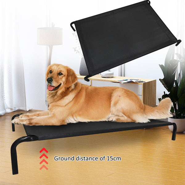 Metal Frame Elevated Dog Bed Portable Raised Pet Cot with Washable Mesh No-Slip Rubber Feet for Indoor & Outdoor Use, Small/Medium/Large to choose