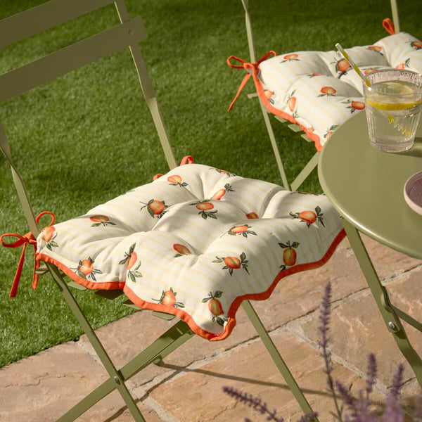 Furn Fruits Indoor Outdoor Seat Pad 2 Pack in 2 Designs, 40 X 40 Cm