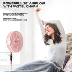 EPISENT 3-in-1 16 Inch Pedestal & Desk Fan with Remote Control – Adjustable Height 65-125cm, 3 Speed Settings, 9H Timer, Oscillating Cooling Fan for Home, Office & Bedroom
