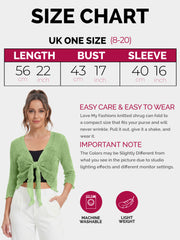 Love My Fashions Women’s Fish Net Knitted Tie Up Bolero Shrug Top Ladies 3/4 Sleeve One Size Fits All