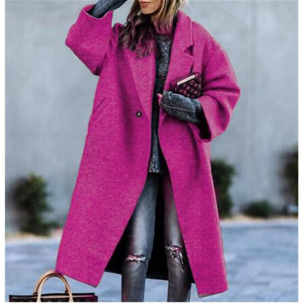 Women'S Elegant Long Winter Coat with Plush Collar - Solid Color Warm Winter Coat, Soft Faux-Fur Trim, Structured Fit & Smooth Texture, Cozy Outerwear for Fall and Winter 2025, Casual to Formal Outfits (, Brown, Grey, Navy
