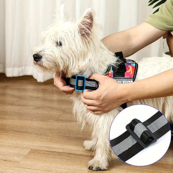 Basic Dog Harness for Emotional Support Dogs Non-Tension Reflective Adjustable Non-Choking Pet Vest Straps with Handles for Easy Walking And Training for Small Medium And Large Dogs