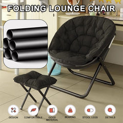 1pc Portable Foldable Lazy Sofa Chair, Outdoor and Indoor Dual-Use Leisure Chair With Foot Pedals, Thick Stool Legs, Stable Load-Bearing, Detachable and Washable Seat Cushion Design, Suitable for Comfortable and Durable Leisure Chairs in Bedrooms, Living