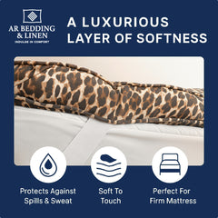 AR Bedding Extra Thick Leo Mattress Topper – 1000 GSM Cloud Fiber, Box Stitched, Ultra Soft & Secure Fit Great Christmas Gift Idea