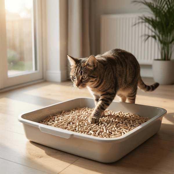 30L Premium Cat Litter - Ultra Absorbent Wood Pellets, Natural Fresh Scent - Soft Bedding for Comfort, Odour Control - Made from Virgin Wood - Scandinavian Timber Aroma