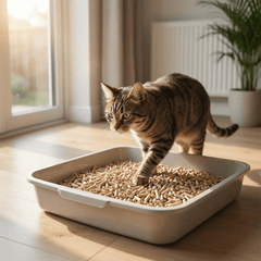 30L Premium Cat Litter - Ultra Absorbent Wood Pellets, Natural Fresh Scent - Soft Bedding for Comfort, Odour Control - Made from Virgin Wood - Scandinavian Timber Aroma
