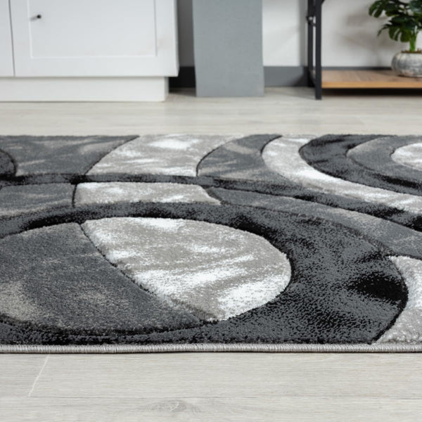 1pc Shaggy Rug – Retro Circle Pattern Dense-Pile Design – Super Soft, Non-Shed, Durable – Ideal for Bedroom, Living Room, Kitchen & Indoor Flooring