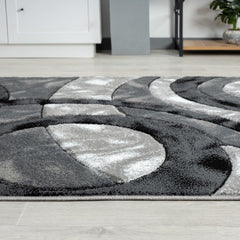 1pc Shaggy Rug – Retro Circle Pattern Dense-Pile Design – Super Soft, Non-Shed, Durable – Ideal for Bedroom, Living Room, Kitchen & Indoor Flooring