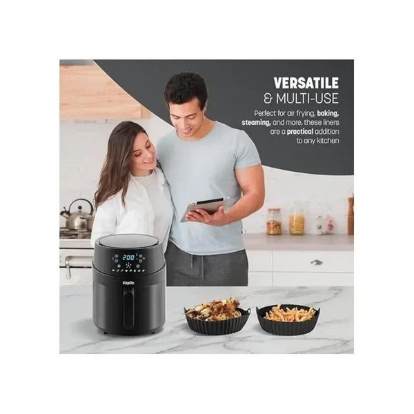 1pc Air Fryer Liners, Black Air Fryer Silicone Liners, Extra Strong Silicone Air Fryer Liners, Basket Air Fryer Accessories