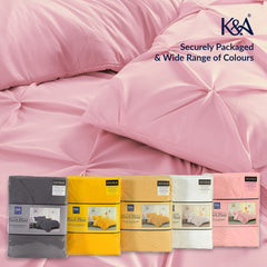 K&A® Pintuck Pinch Pleat Duvet Cover Set with Zipper Closure including Pillowcase – Ultrasoft Brushed Microfiber – Easy Care & Machine Washable