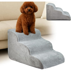 56X40X35CM Dog steps 3-Steps High Density Foam Dog Stairs Dog Steps for Bed with Detachable Cover Non Slip Bottom Steps for Dogs to Get on the Bed for Small Senior Injured Pets for Sofa C