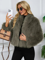 Faux Winter Warm Fashion Plush Top Short Coat for Women