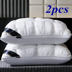 2pcs Luxury Neck Support Pillow - Five-Star Hotel Pillow Quality, High-Density Non-Collapse Core-Comfortable Relax, Deep Sleep Pillows