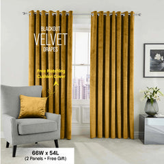 2pc Luxury Velvet Curtain Panels with Free Matching Velvet Cushion Cover – Thermal Insulated Grommet Top Drapes, Energy Saving Curtain Panels for Bedroom & Living Room Home Decor, Perfect Holiday Gift